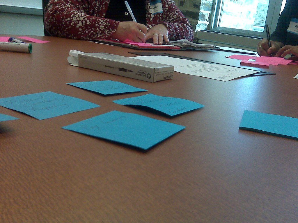 Planning wall during a workshop